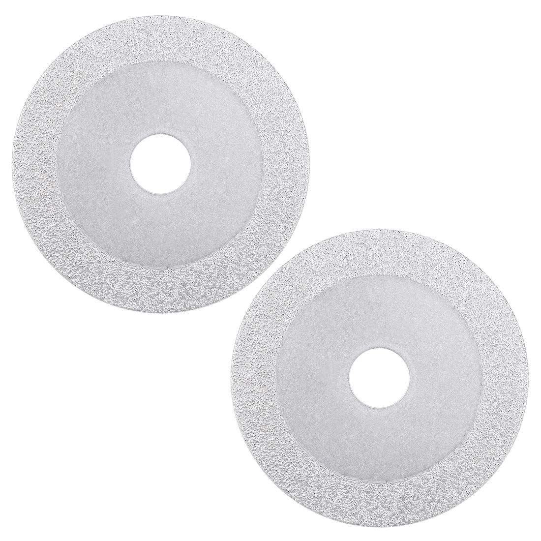 4-Inch Diamond Cutting Wheels Grinding Disc for Stone Ceramics Glass 46 Grits Silver Tone 2pcs