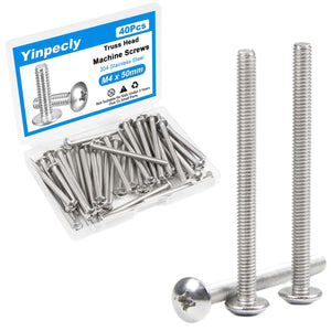 LinkMejor 40Pcs M4 x 50mm Truss Head Machine Screws voor Kastgrendel