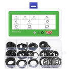 145 Pcs External Retaining Rings, 10 Sizes(M15, M16, M17, M18, M19, M20, M22, M24, M26, M28) 65Mn Carbon Steel Circlip Snap Rings Assortment Kits for Valves Electrical Appliances