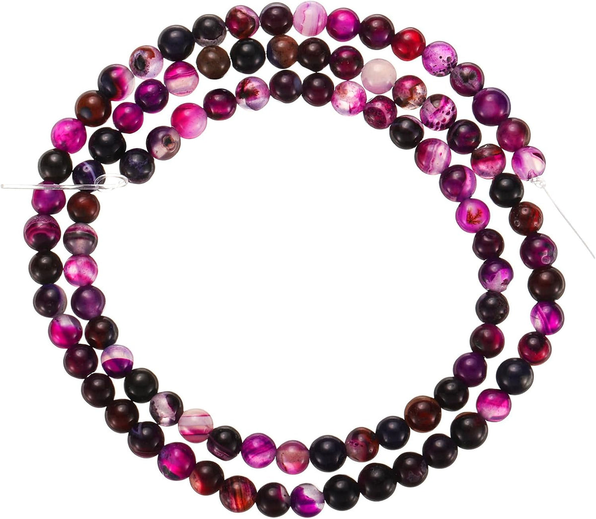 Purple Agate Beads 4mm Natural Gemstone Beads, Smooth Round Loose Beads for Bracelet Jewelry Making DIY (1 Strand - 90pcs)