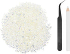 5000pcs Flatback Rhinestones Resin, SS6 2mm Resin Rhinestones Bulk Round Shine Gems with Pickup Tools for DIY Nail Art Tumblers Mugs Clothes, Clear AB