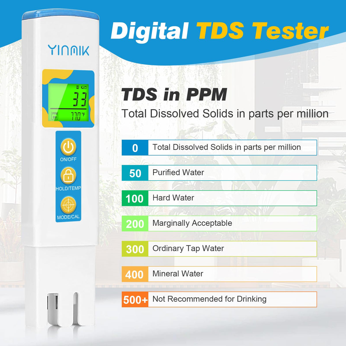 링크메이저 TDS EC 온도 미터 전도도 테스터, hydroponic water PPM 미터