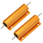 2pcs Aluminum Case Resistor 100W 6 Ohm Wirewound Gold for LED Replacement Converter 100W 6RJ