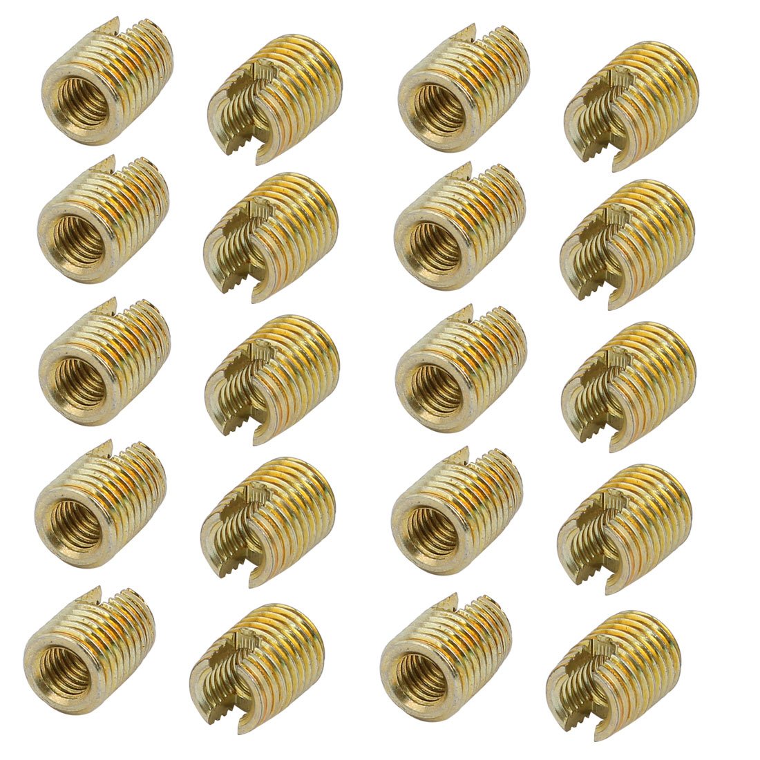 M5x10mm Carbon Steel Zinc Plated Self Tapping Slotted Thread Insert 20pcs