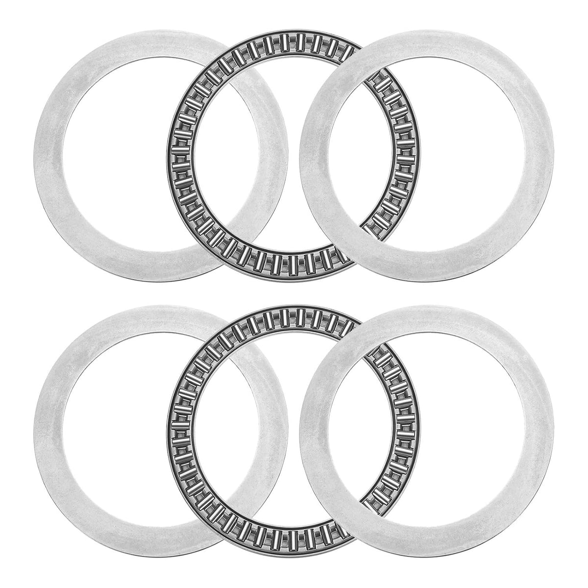 2 Conjuntos AXK4060+2AS Rolamentos de Agulha de Rolamento com Rolações, 40x60x3mm Agulhas de Aço Cromado Rolamento