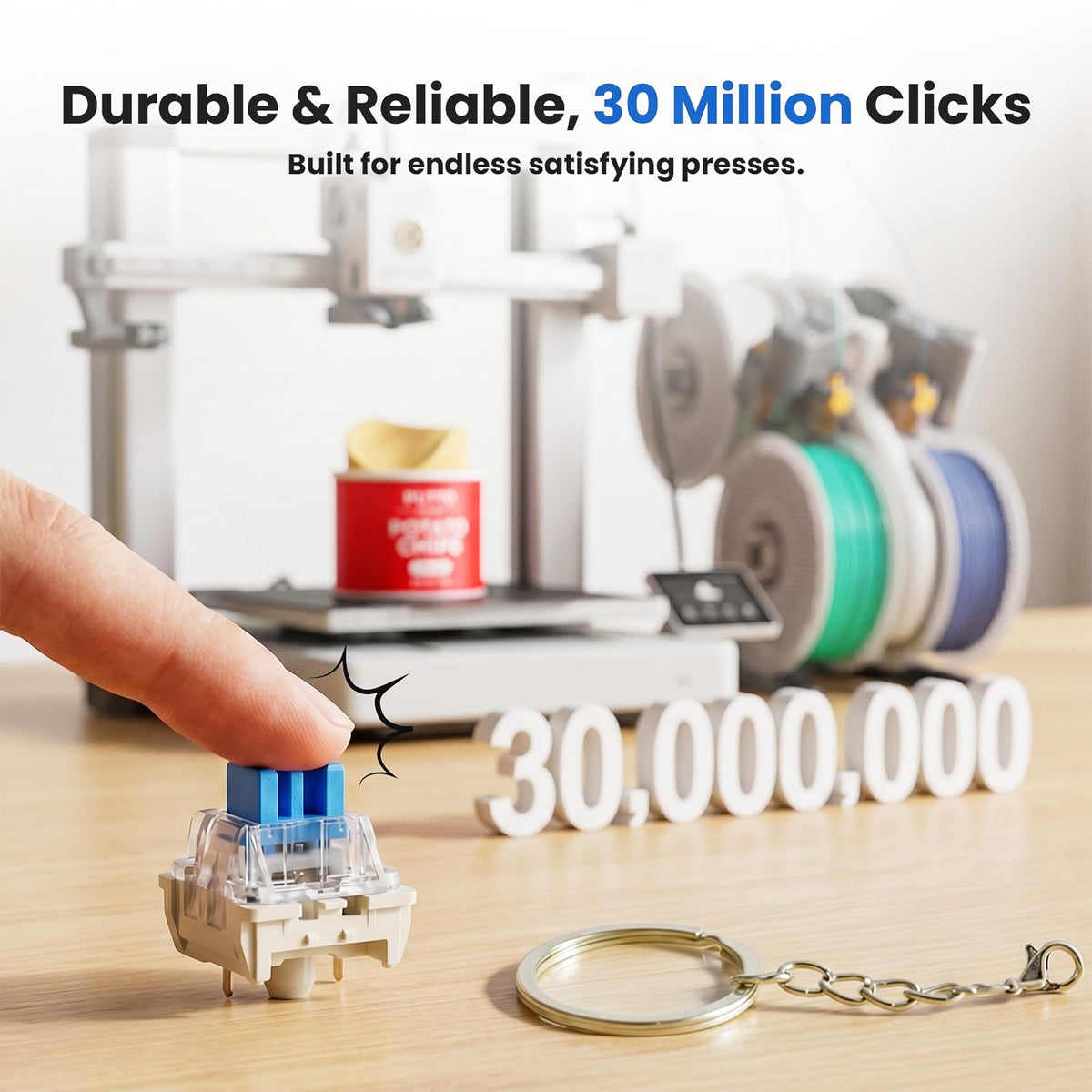 50PCS 3D Yazıcılar İçin Clickers, 3-Buçuklu Mekanik Klavye Anahtar Değişimi