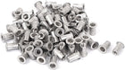 M5 Flat Head Rivet Nut Insert Zinc Plated Silver Tone 100pcs