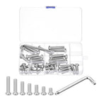 M8 Torx Security Screws Kit, (M8x12/16/20/25/30/35/40mm) 35pcs 304 Stainless Steel Round Head Tamper Proof Screw, W 1pcs T40 Wrench Bolts