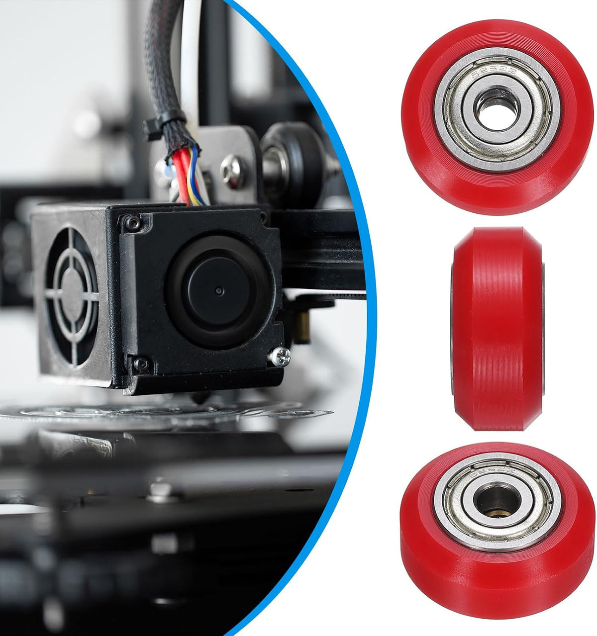 8Pcs 3D Printer Koło z Linearne Wózki 625ZZ, Plastikowe Koło Pomocnicze dla 3D Printer, Żółte