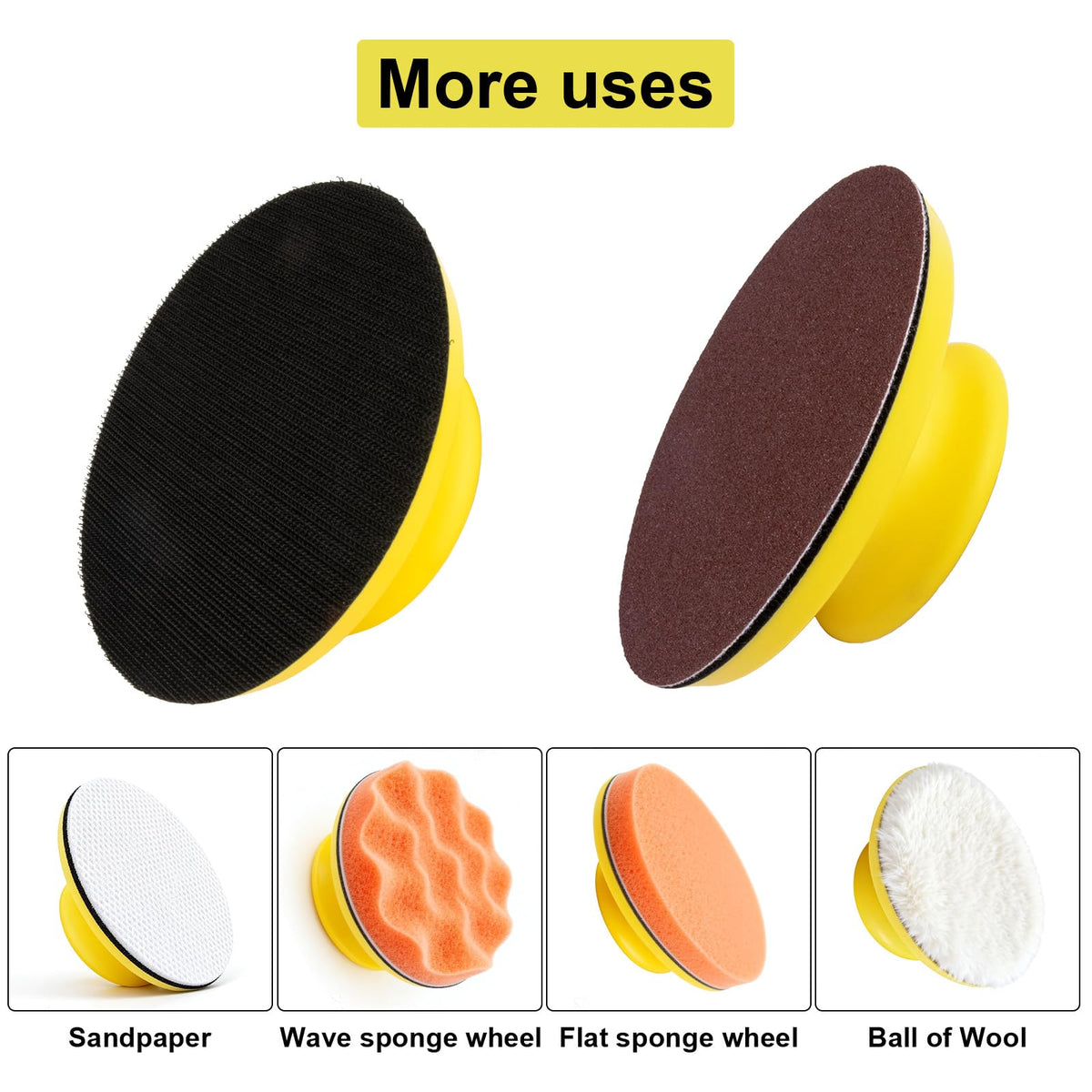 LinkMejor 2 Pcs Sanding Blocks 3 inch Round Hook and Loop Sanding Block for Woodworking Furniture Restoration Automotive Body Arts Crafts Hand Sanding Block