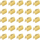 25Pcs Ribbon End Crimp Clamps, 10.5mm Pinch Cord End Clasps Stainless Steel Curled Bead Clasps for Ribbon Lace Bookmark Ends Keychain DIY Making, Gold