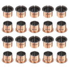 20Pcs Flanged Sleeve Bearings, 20mm Bore x 23mm OD x 20mm Length x 30mm, Sintered Bronze Wrapped Oilless Bushings