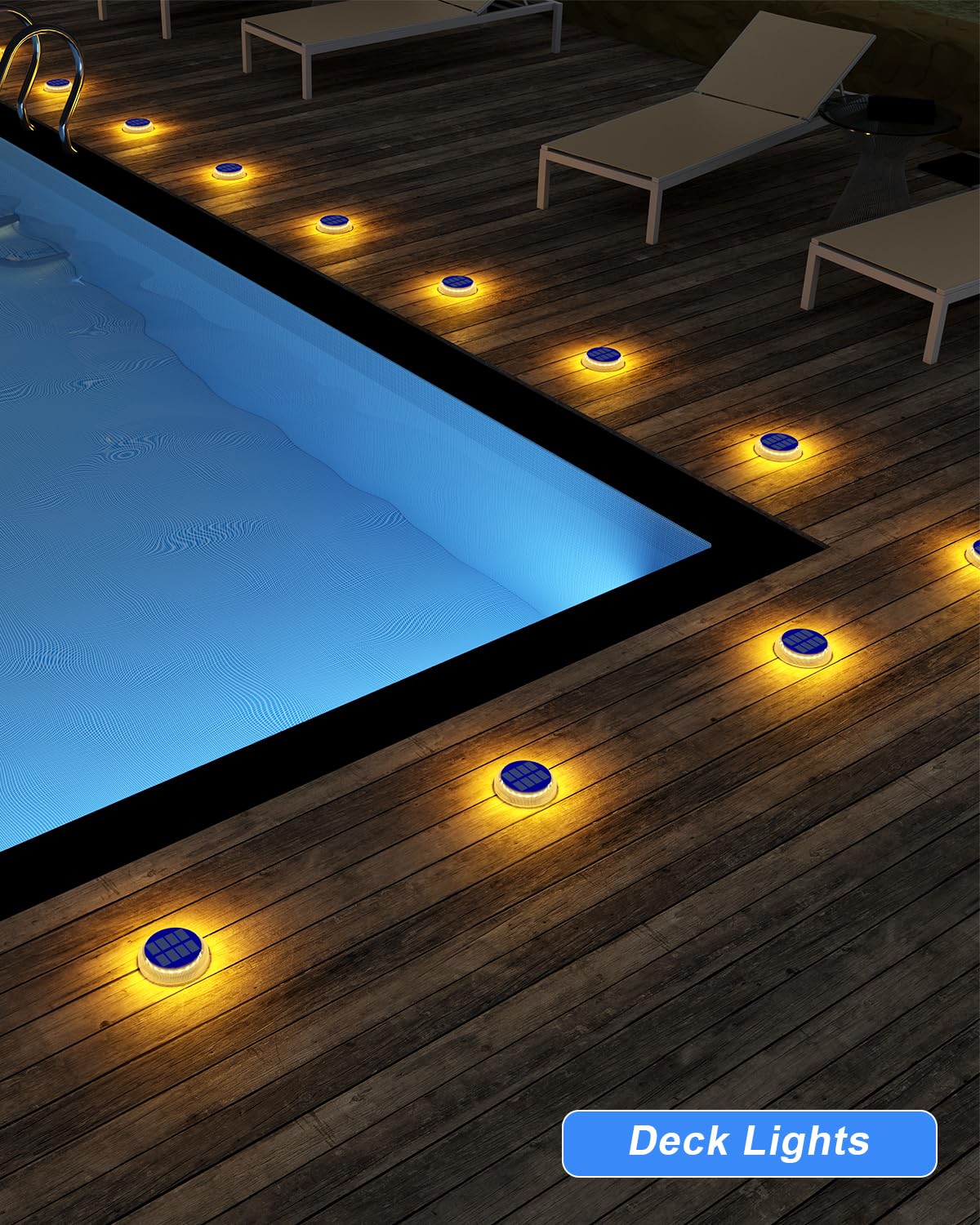 LinkMejor Vlakke Zonne Terras Trapverlichting Outdoor 4 Pack Warm Wit Ronde