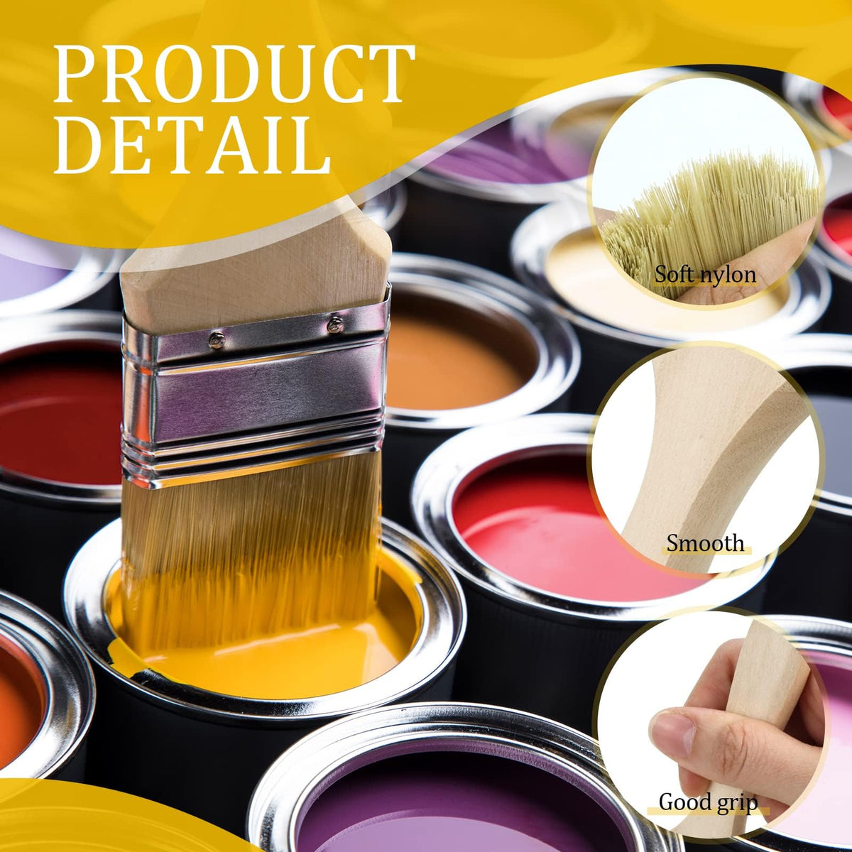 LinkMejor 48 Pack 2 Inch Paint Brushes, Algemene Chip Borstel Set