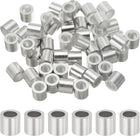 1/4"(6mm) Aluminum Crimping Loop Sleeve, Wire Rope Stop Sleeve Round Crimp Ferrules for Wire Rope and Cable Ferrule, Silver 50Pcs