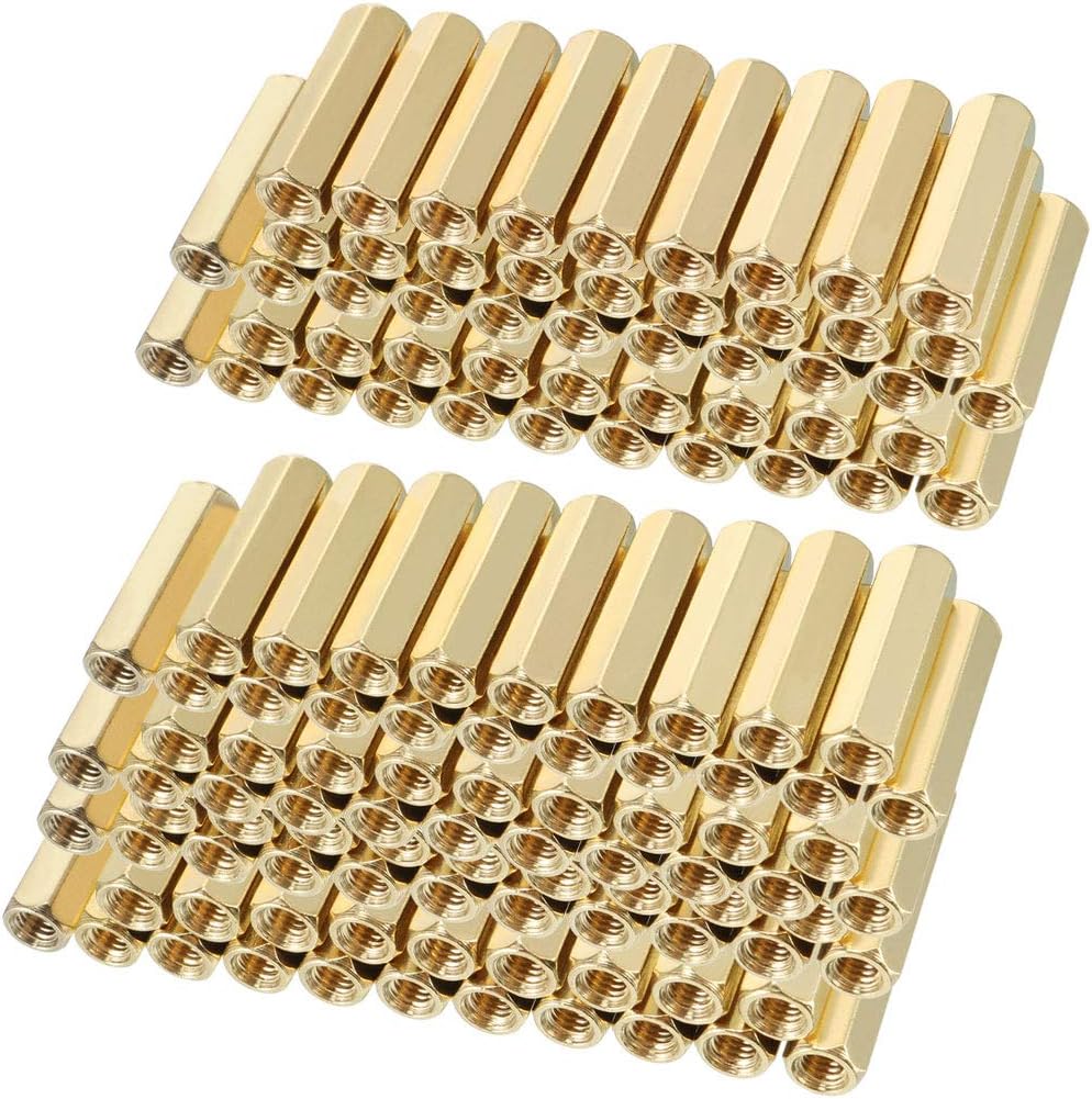 120pcs Brass Straight PCB Pillar Female Thread Hex Standoff Spacer M3x5x16mm