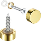 Mirror Screws, 12mm/0.47", 2pcs Decorative Cap Fasteners Cover Nails Polishing Gold Tone Brass