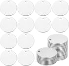 38 Pcs 304 Stainless Steel Flat Round Blank Stamping Tags, 15mm/0.6" Disc Metal Stamping Blanks with Hole for Jewelry Making DIY Crafts Pendants Label