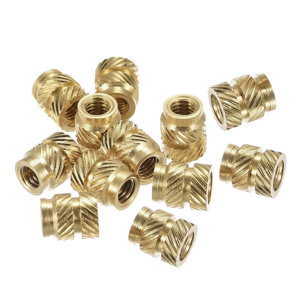 Knurled Insert Nuts, 120Pcs M3 x 6mm L x 5mm OD 3D Printing Brass Nuts Female Threaded Inserts Brass Heat Set Insert Embedment Nut