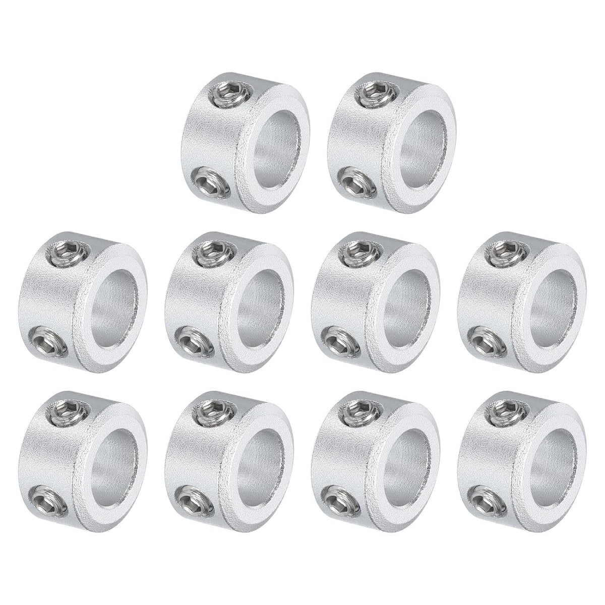 10pcs Set Screw Collars 8mm Bore, Aluminum Shaft Collars, 14mm OD and 8mm Thickness, Set Screw Clamp Collar, Stop Collar for Linear Rod Shaft Guide