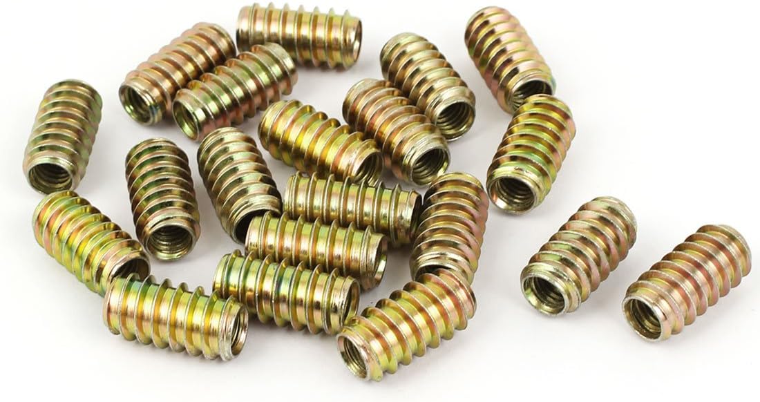 Furniture Insert Nut M8 x 25Mm Type E-Nut Unhead Furniture Insert Nuts 20 Pcs for Wood Inserts
