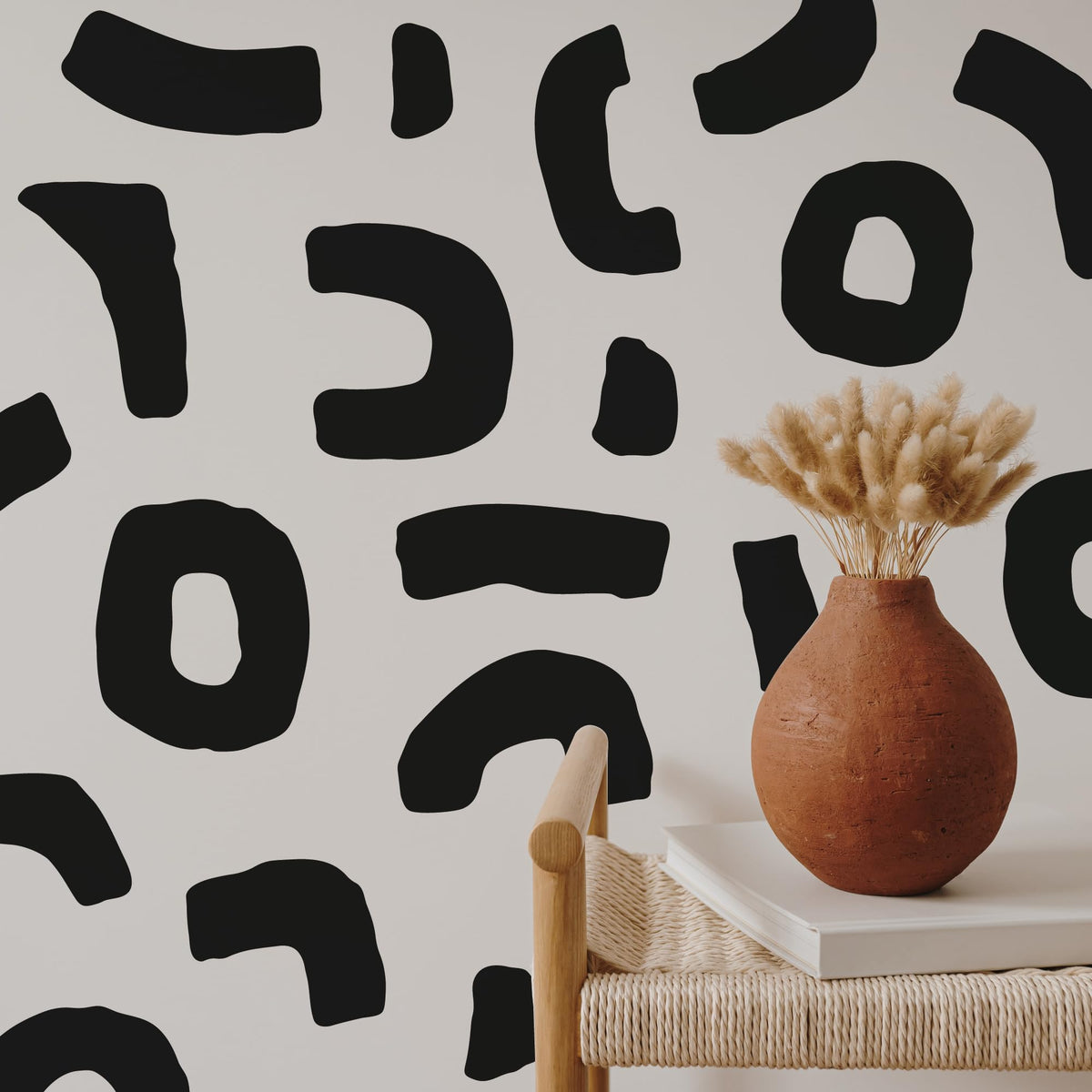 LinkMejor Duże Czarne Boho Geometria Dekoracyjne Naklejki na Ścianę, Abstrakcyjne Kształty Dekoracja Ściany