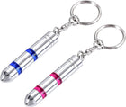 Anti-Static Keychain Static Secondary Electricity Discharge ESD Keyring, Surface Chromed, Magnetic Head. (Blue,Red, 1 Set)