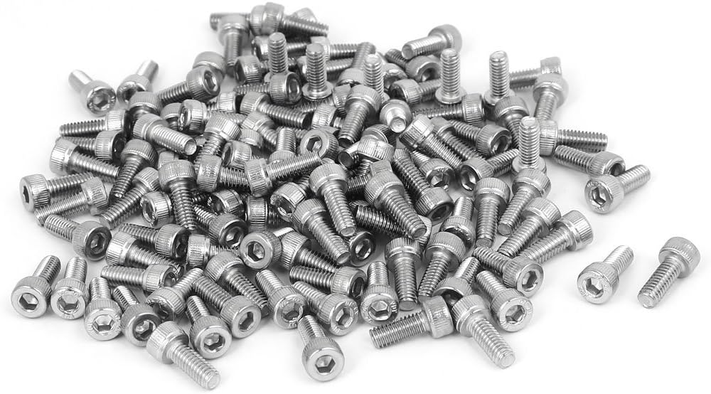 M4x10mm Thread 304 Stainless Steel Hex Socket Head Cap Screw Bolt DIN912 120pcs