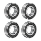 R12-2RS Deep Groove Ball Bearing 3/4 x 1-5/8 x 7/16 Inch Double Sealed Chrome Steel Bearings, 4pcs