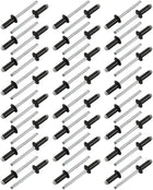 M5x12mm Aluminum Open End Round Dome Head Blind Rivets Black 50pcs