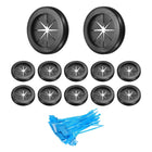 12Pcs 1-1/4"(32mm) ID, 1-3/8" (35mm) Drill Hole, Double Sided Grommets Round Firewall Hole Plug with Marker Cable Ties for Home Office Cable Wire Protection, Black