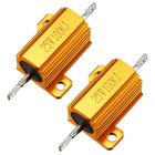 25W 100k Ohm 5% Aluminum Housing Resistor Screw Tap Chassis Mounted Aluminum Case Wirewound Resistor Load Resistors Gold Tone 2 pcs