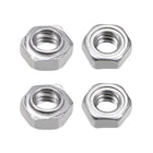 Hex Weld Nuts,1/4-20 Carbon Steel with 3 Projections Machine Screw Gray 4pcs
