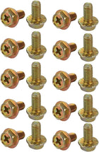 20Pcs M5x10mm Yellow Zinc Plated 4.8 Grade Phillips Drive Serrated Flange Hex Head Bolt