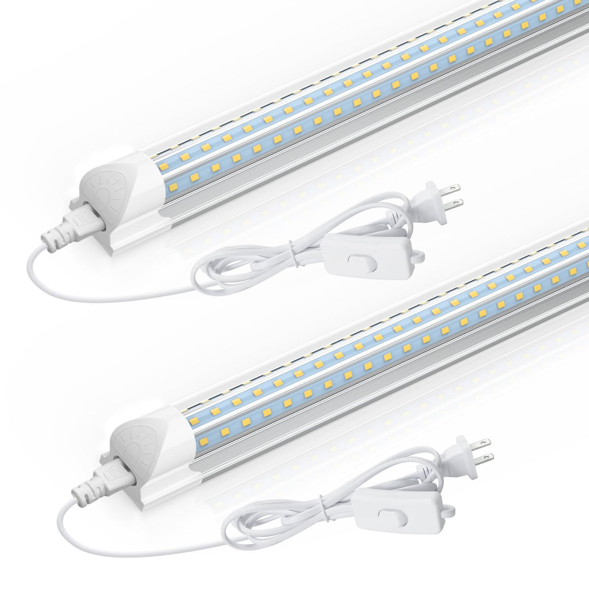CNSUNWAY LED Lampada da Negozio 2FT, 25W, 3750LM, Colore 6500K, Struttura a D, Connessione Possibile