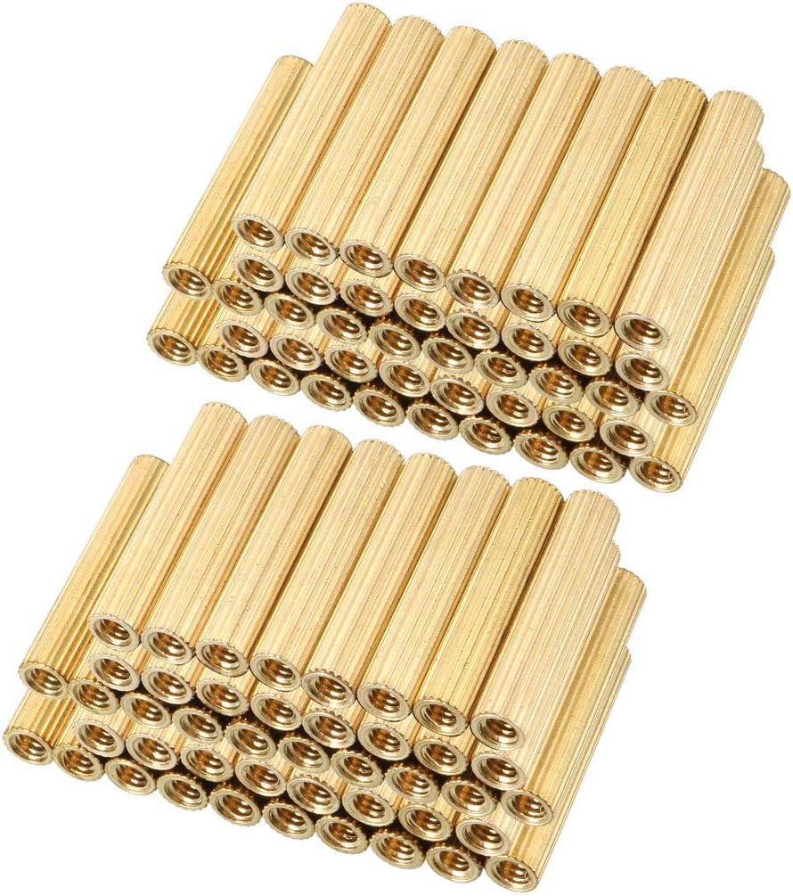 100pcs Brass Round Straight PCB Pillar Female Thread Standoff Spacer M2x3x15mm