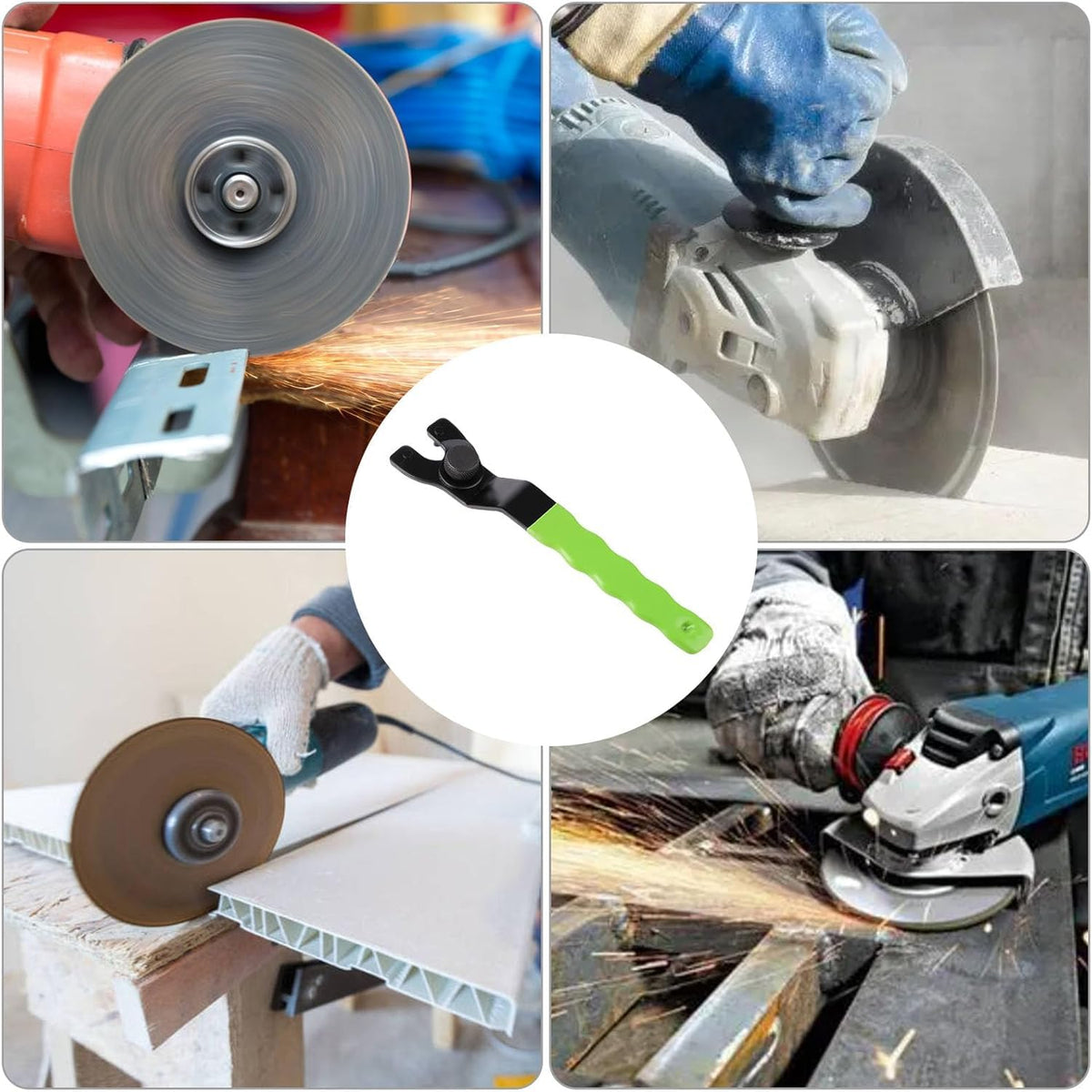 LinkMejor Pin Spanner, Chiave a brugola per frantumatore, Chiave a pin regolabile per macchina frantumatrice angolare (Verde)