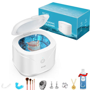 LinkMejor Mesin Pembersih Retainer Ultrafonik untuk Gigi Palsu, Braces, Jewelry, Cincin