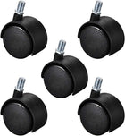 Furniture Casters 2 Inch Nylon M10 x 15mm Threaded Stem Swivel Caster Wheels, 38lb Capacity Each Wheel, 5 Pcs