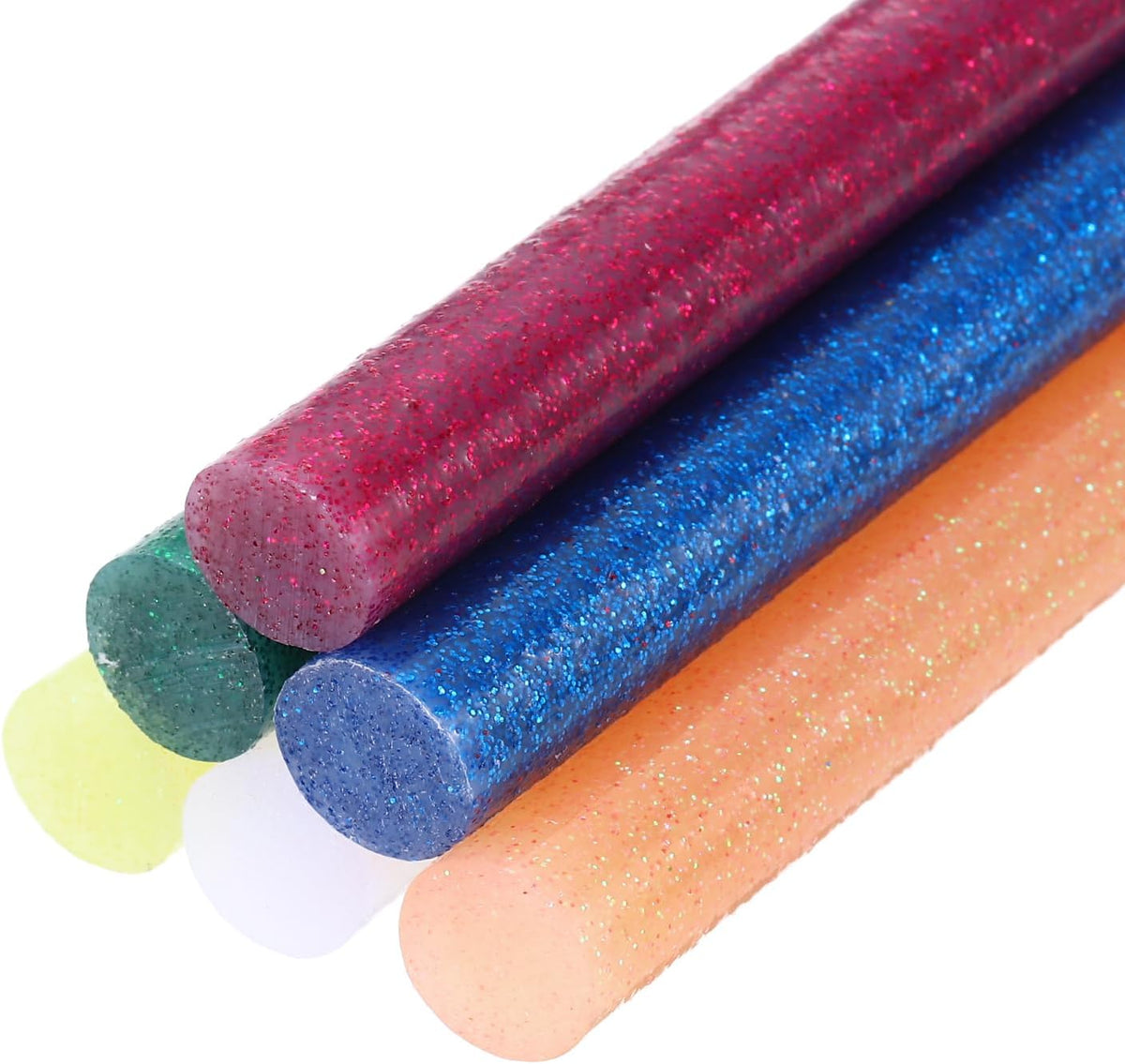 6pcs Glitter Hot Glue Sticks 0.43 inch x 4 inch Large Glue Sticks, 100 x 11mm Multicolor