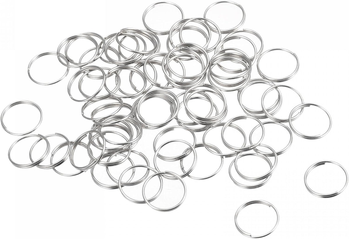 Podwójne pętle dzielone pierścienie, 10mm małe okrągłe kluczowe części do robienia ręcznie robionych wyrobów, srebrny odcień 64Pcs