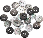 25 Pcs Natural Shell Buttons, 4 Hole 12.5mm Mother of Pearl Buttons for Shirt Clothes Coats Suits Jacket Jeans Skirts Sewing Craft DIY Decoration, Black