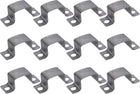 12Pcs 43x34 mm U Shaped Connector Bracket, Square Tube Strap Clamp Galvanized Steel Pipe Clamp Wood Deck Fence Post Tie for Water Pipes Stairs Railing Installation, Silver