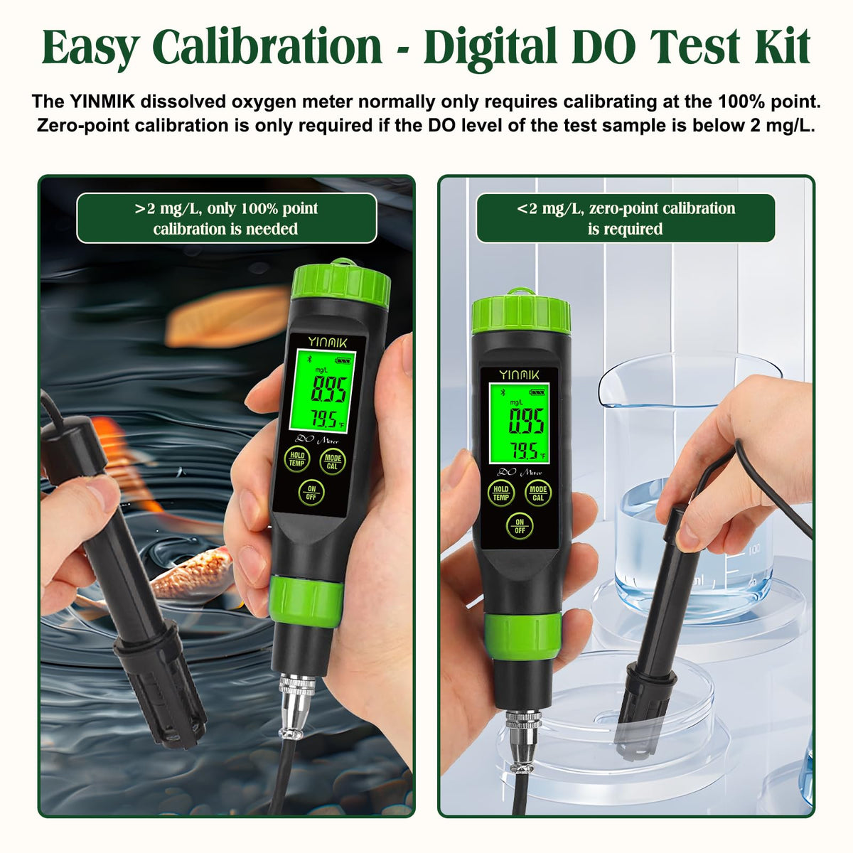 LinkMejor Medidor Portátil de Oxigênio Dissolvido Smart para Aquário de Peixes