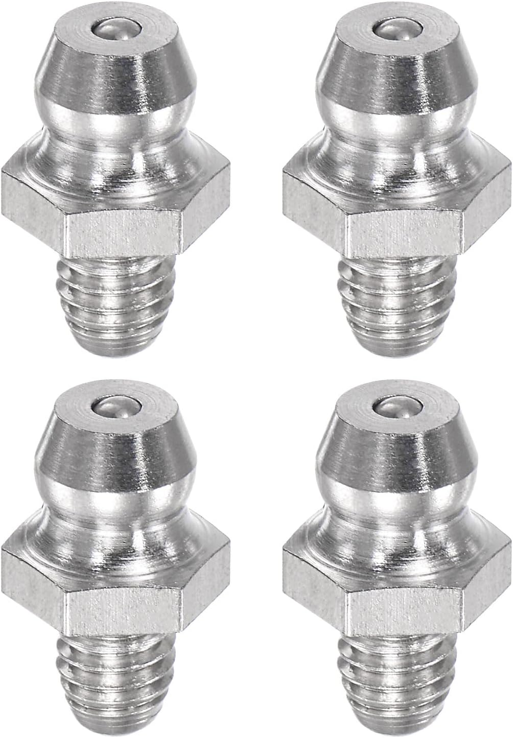 4Pcs Metric Stainless Steel Straight Grease Fitting M5 x 0.8mm Thread Hydraulic Grease Fitting Accessories