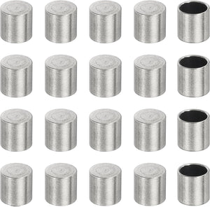 20 Pcs Stainless Steel Cord End Caps, 5 mm End Cap Barrel Beads Leather Cord End Caps for Jewelry Making DIY Tassel 6.5 mm Length Silver