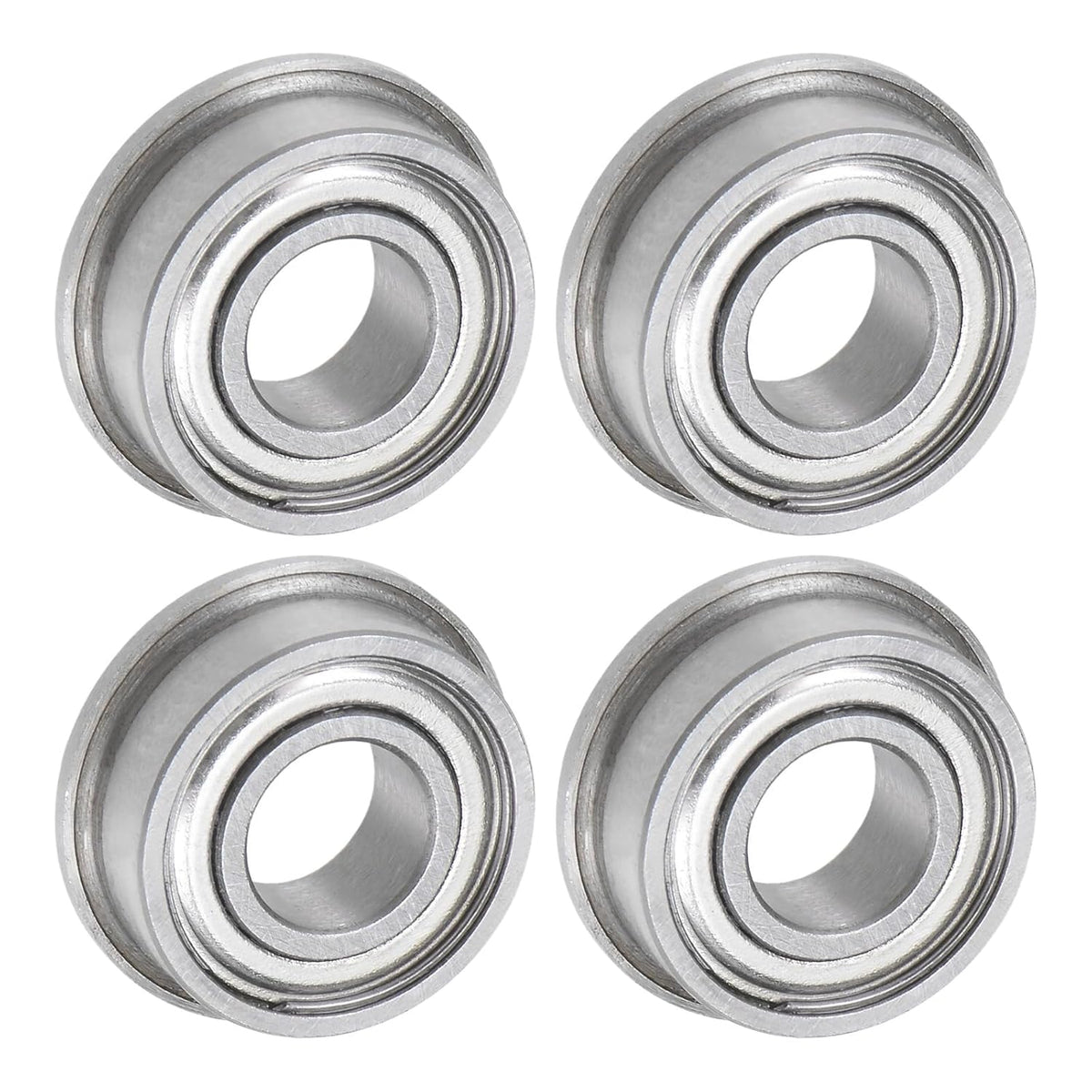 MF115ZZ Flanged Ball Bearing 5x11x4mm Double Shielded Chrome Steel Flange Bearings, 4pcs