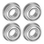 MF115ZZ Flanged Ball Bearing 5x11x4mm Double Shielded Chrome Steel Flange Bearings, 4pcs