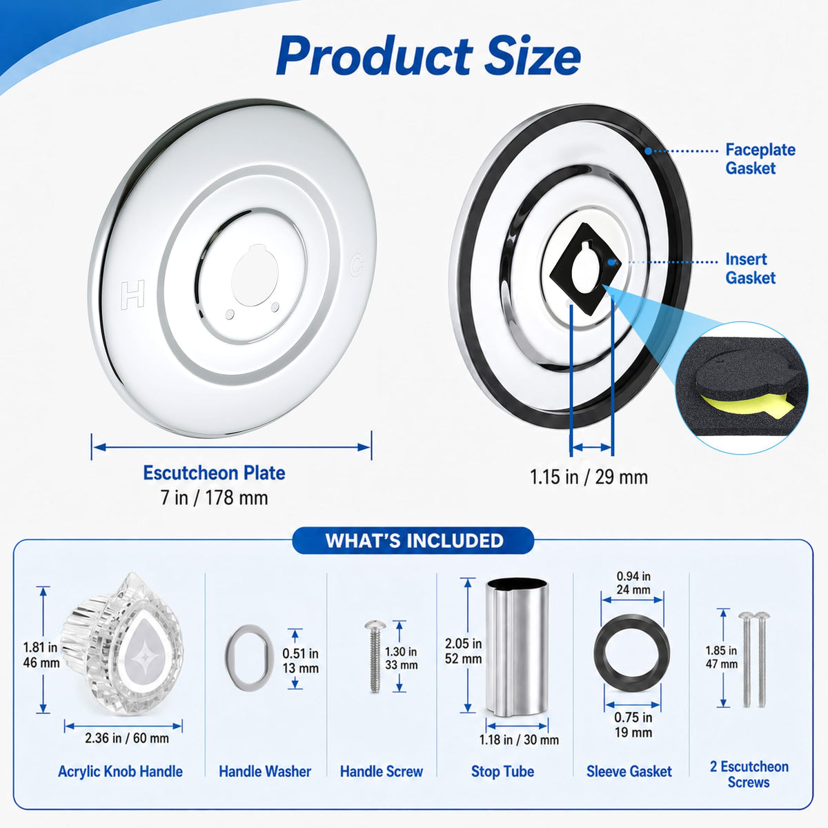 Badekar Trim Kit Kompatibel med Moen T470 Chateau Badekar Trim(Krom)