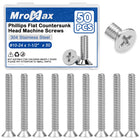 50Pcs #10-24 x 1-1/2" Phillips Countersunk Head Maskinskruer